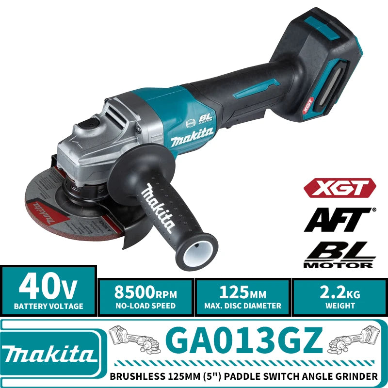 Makita GA013GZ Brushless Cordless 125MM (5") Paddle Switch Angle Grinder 40V Lithium Power Tools 8500RPM