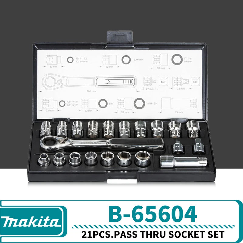 Makita B-65604 21PCS Pass thru Socket Set