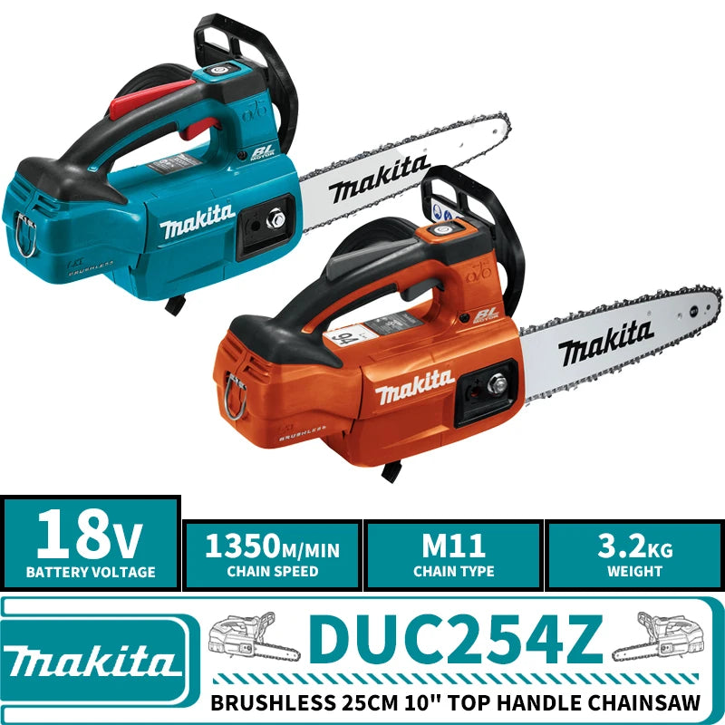 Makita DUC254ZB DUC254ZBR Brushless Cordless 25cm 10" Top Handle Chainsaw 18V LXT Lithium Power Tools