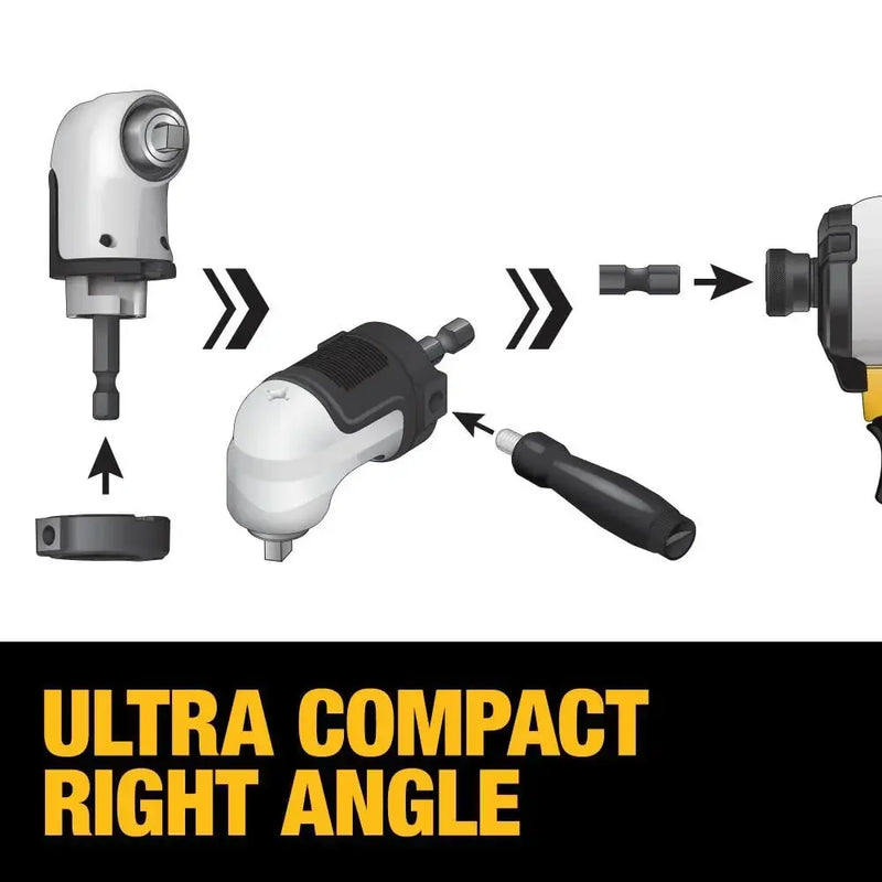 DEWALT DWAMRA14FT DWAMRA38FT FLEXTORQ 1/4" 3/8" Square Drive Modular Right Angle Attachment Power Tool Accessories