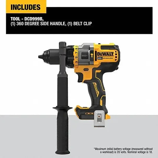 DEWALT DCD999 1/2in Brushless Cordless Hammer Drill Driver 20V Lithium Power Tools Hammer Impact Drill 2000RPM 38250BPM 126NM