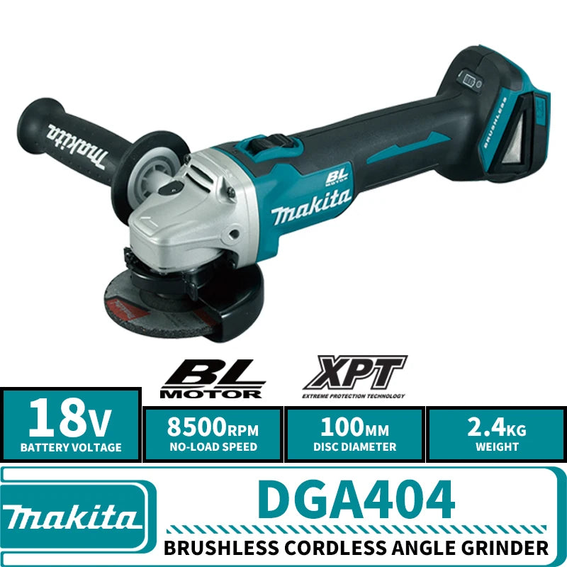 Makita DGA404Z DGA402Z Cordless 100MM Angle Grinder Brushless 18V Lithium Power Tools 11000RPM XPT