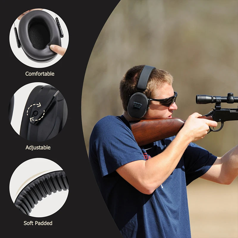 Hearing Protection Earmuffs, Noise Reduction Safety Ear Muffs, Adjustable NRR 26dB Ear Protection Headphones for Shooting