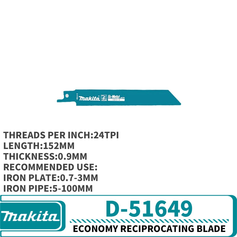 Makita Bi-Metal Economy Reciprocating Blade D-51627 D-51655 D-51633 D-51661 D-51649 D-51677