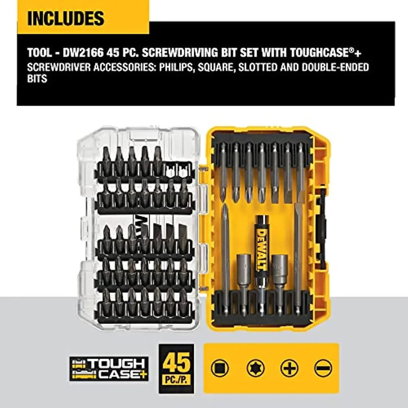 DEWALT DW2166 45PC Screwdriving Bit Set Power Tool Accessories