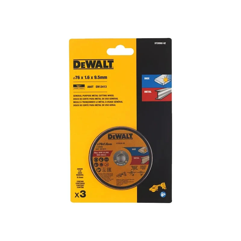 DEWALT DT20590 76MM Multi Material Blade DT20591 76MM Diamond Tile Blade DT20592 76MM Steel Cutting Blade 3PK For DCS438